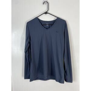 Tuff Rider Equestrian Taylor Tee Navy Long Sleeve Layering Base T-Shirt Top Sz L
